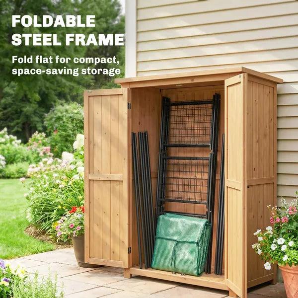 Greenhouse for Outdoors, Portable Greenhouse with 6 Shelves, UV-resistant PE Cover, Roll-up Door, Green - product image 8