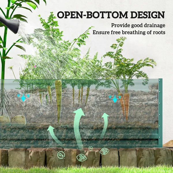Greenhouse with Raised Garden Bed, Galvanized Steel Outdoor Greenhouse with Roll Up Door, 56 Inch x 56 Inch x 75 Inch, Green - product image 9