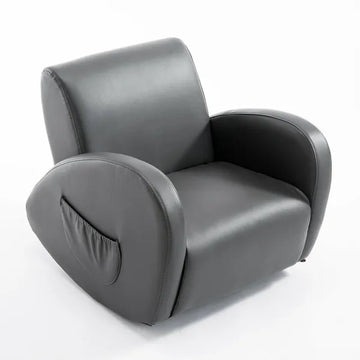 Grey Toddler Rocking Chair with Pocket PU Leather Kids Rocker for Nursery Playroom Durable Armchair - product image 1