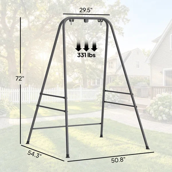 Outsunny Hammock Chair Stand Indoor and Outdoor Use with Anti-Slip Foot Pads, 2 Carabiners, Gray - product image 3