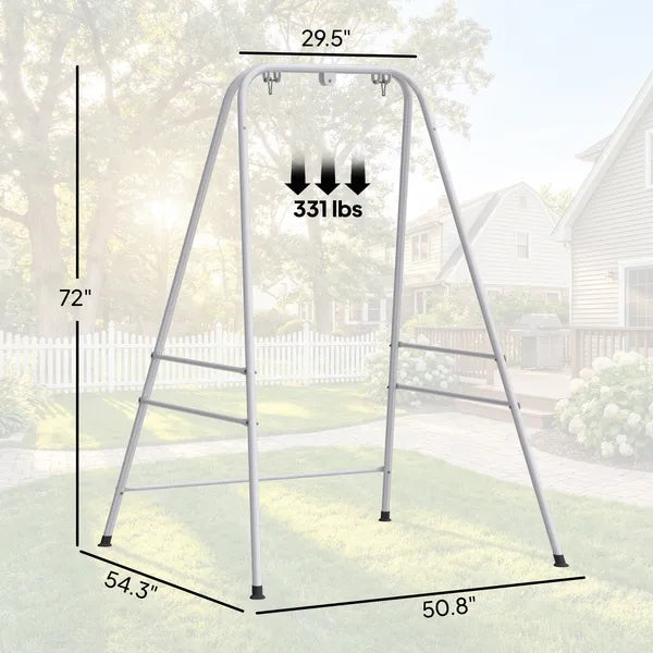 Hammock Chair Stand Indoor and Outdoor Use with Anti-Slip Foot Pads, 2 Carabiners, White - product image 3