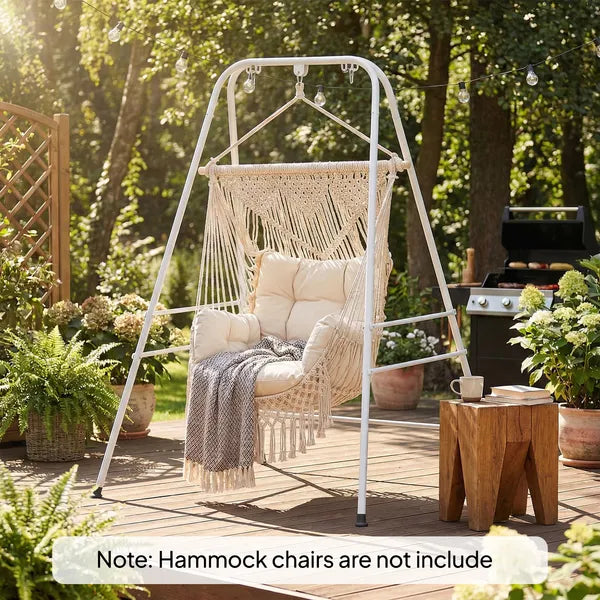 Hammock Chair Stand Indoor and Outdoor Use with Anti-Slip Foot Pads, 2 Carabiners, White - product image 2