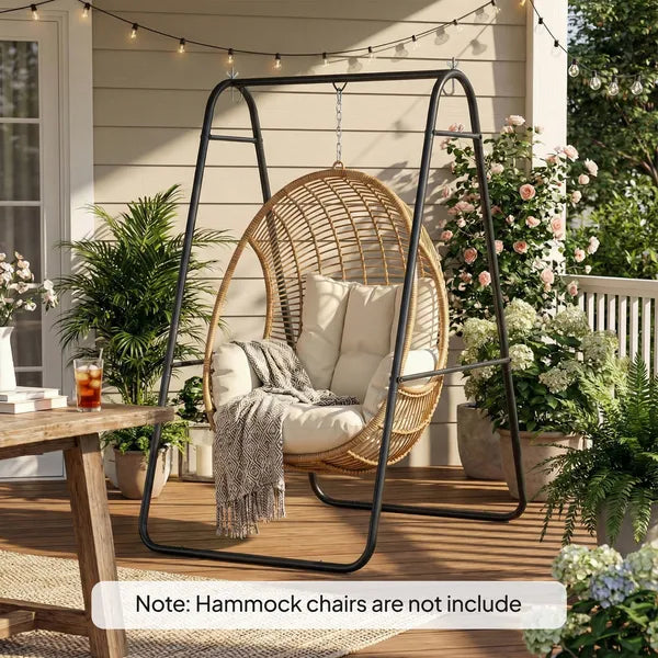 Outsunny Hammock Chair Stand Only Heavy Duty Solid Steel A-Frame for Hanging Hammock, Egg Chair, Max Load 330 lb, Black - product image 10