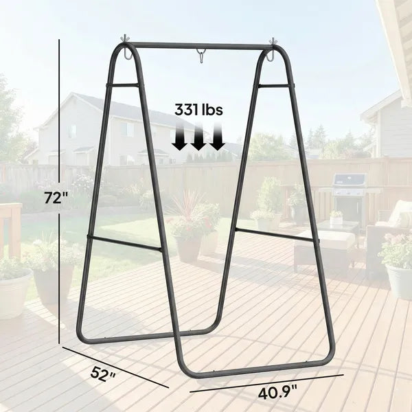 Outsunny Hammock Chair Stand Only Heavy Duty Solid Steel A-Frame for Hanging Hammock, Egg Chair, Max Load 330 lb, Black - product image 3