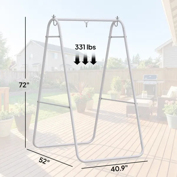 Outsunny Hammock Chair Stand Only Heavy-Duty Solid Steel A-Frame for Hanging Hammock, Egg Chair, Max Load 330 LBS, White - product image 3