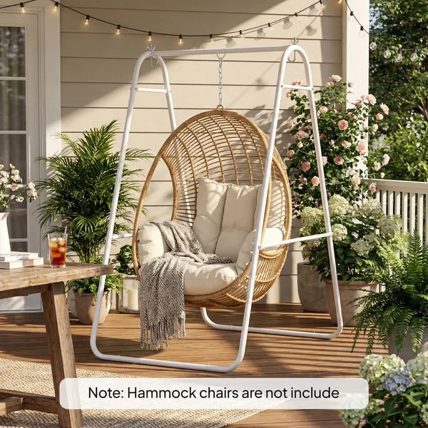 Outsunny Hammock Chair Stand Only Heavy-Duty Solid Steel A-Frame for Hanging Hammock, Egg Chair, Max Load 330 LBS, White - product image 10