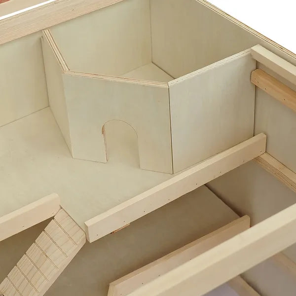 PawHut Hamster Cage 3 Tiers Wooden Big Habitat Mice Rat Exercise Play House Pen Opening Roof Ramps - product image 8