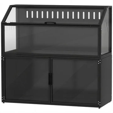 PawHut Hamster Cage with Storage Cabinet, Small Animal Cage with Easy View Acrylic Panels and Openable Top, Guinea Pig Habitat - product image 1