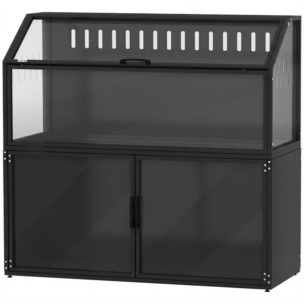 PawHut Hamster Cage with Storage Cabinet, Small Animal Cage with Easy View Acrylic Panels and Openable Top, Guinea Pig Habitat - product image 1