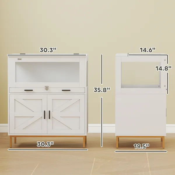 Hamster Cage with Storage Cabinet, Small Animal Cage with Pull Out Drawer and Acrylic Panels, 30" x 19.5" x 36" - product image 2