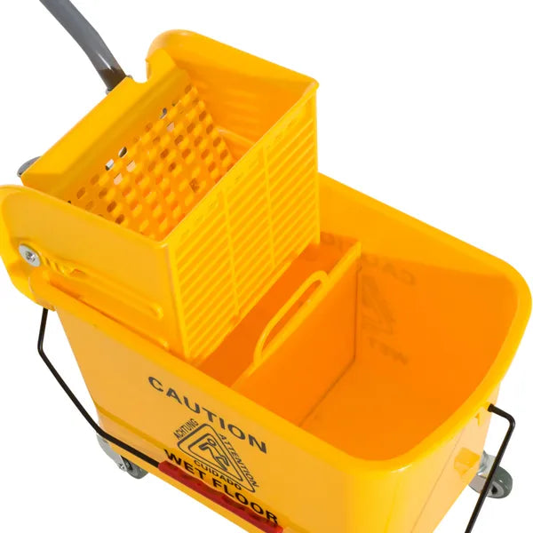 HOMCOM Heavy-Duty Janitor Mop Bucket with Wringer, Durable Yellow, Easy Clean-Up - product image 8