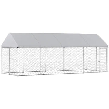 PawHut Heavy Duty Outdoor Dog Kennel with Waterproof Roof, Secure Latch, Chain Link Dog Run for Backyard, 20 ft x 7.5 ft x 8 ft - product image 1