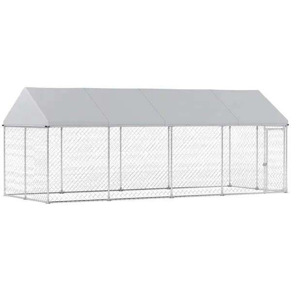 PawHut Heavy Duty Outdoor Dog Kennel with Waterproof Roof, Secure Latch, Chain Link Dog Run for Backyard, 20 ft x 7.5 ft x 8 ft - product image 1