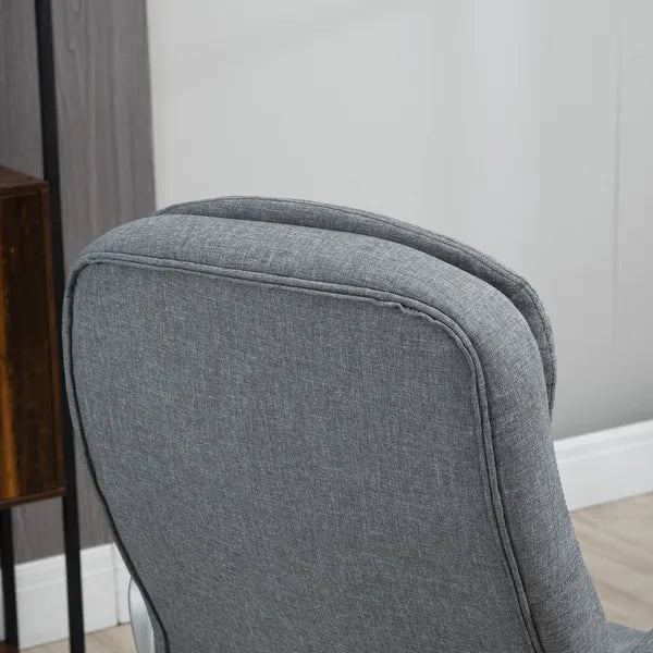 High Back Executive Home Office Chair Adjustable Height Upholstered Padding Gray - product image 9