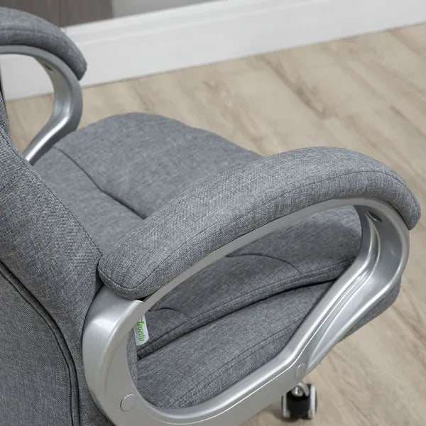 High Back Executive Home Office Chair Adjustable Height Upholstered Padding Gray - product image 8