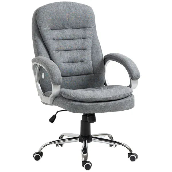 High Back Executive Home Office Chair Adjustable Height Upholstered Padding Gray - product image 11