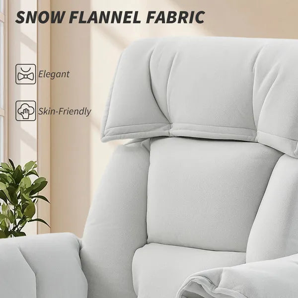 HOMCOM High Back Office Chair, Reclining Desk Chair with Footrest, High Resilience Foam, Rolling Wheels, Cream White - product image 6