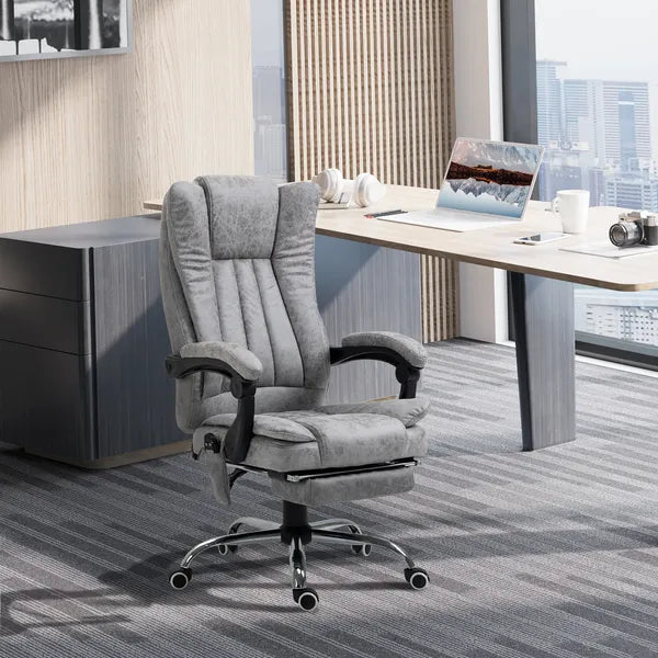 High Back Reclining Office Chair with Heat and 6 Point Vibration Massage, Gray - product image 10
