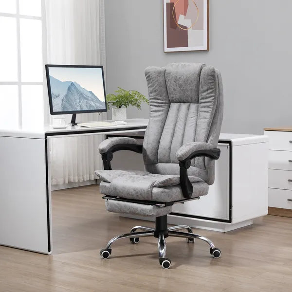 High Back Reclining Office Chair with Heat and 6 Point Vibration Massage, Gray - product image 2