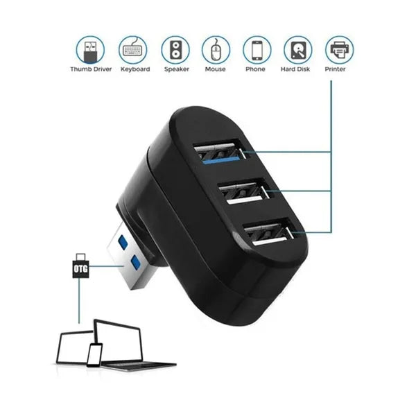 3 Port USB 3.0 Hub Splitter Adapter for Desktop PC Laptop and Mac - product view 4