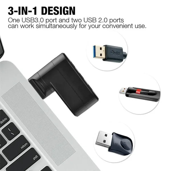 3 Port USB 3.0 Hub Splitter Adapter for Desktop PC Laptop and Mac - product view 2