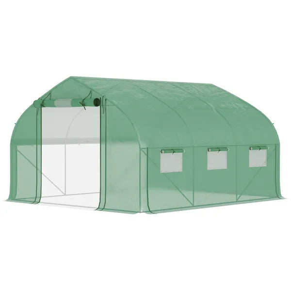 Outsunny High Tunnel Greenhouse 11.5' Large Walk-In with Mesh Door and Windows - product image 11