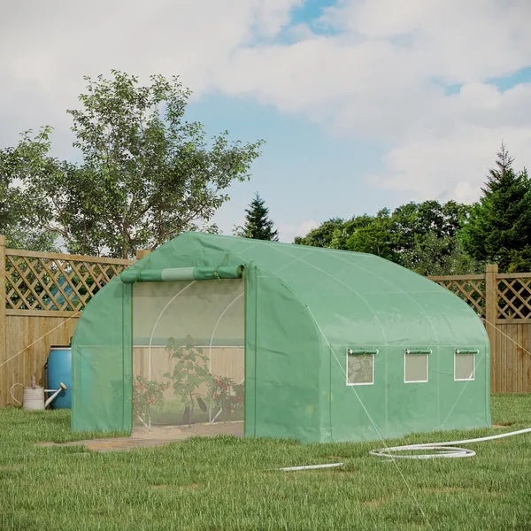 Outsunny High Tunnel Greenhouse 11.5' Large Walk-In with Mesh Door and Windows - product image 2