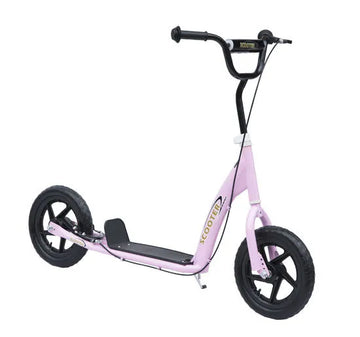 HOMCOM Adjustable Height Kick Scooter for Kids 5-12, Non-Slip Footplate, Big Wheels, Rear Brake, Pink - product image 1