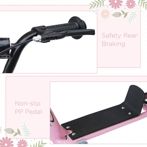 HOMCOM Adjustable Height Kick Scooter for Kids 5-12, Non-Slip Footplate, Big Wheels, Rear Brake, Pink - product image 5