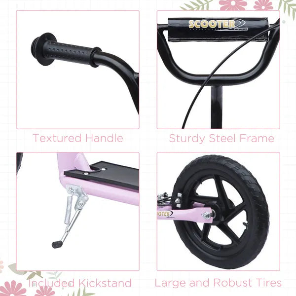 HOMCOM Adjustable Height Kick Scooter for Kids 5-12, Non-Slip Footplate, Big Wheels, Rear Brake, Pink - product image 7