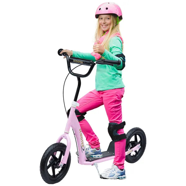 HOMCOM Adjustable Height Kick Scooter for Kids 5-12, Non-Slip Footplate, Big Wheels, Rear Brake, Pink - product image 11