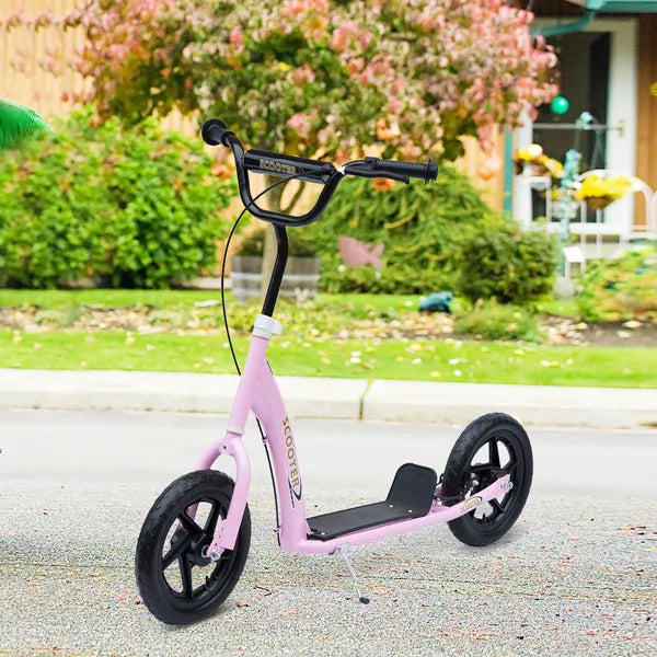 HOMCOM Adjustable Height Kick Scooter for Kids 5-12, Non-Slip Footplate, Big Wheels, Rear Brake, Pink - product image 10