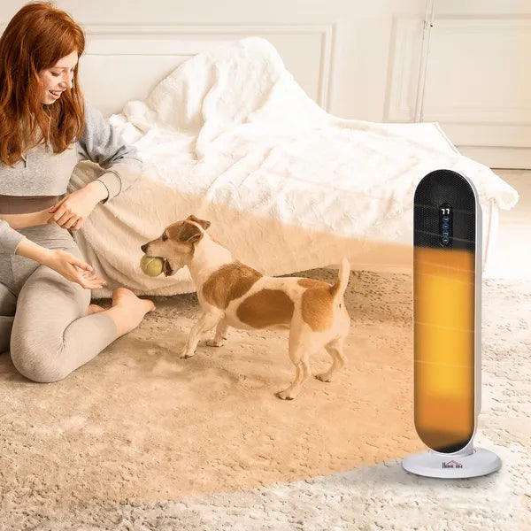 HOMCOM Home Space Heater, Portable Electric Heaters with 45 Degree Oscillation, Remote Control, 24H Timer and Overheating Protection, 1500W/1000W - product image 2