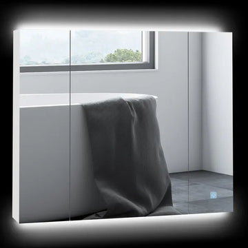 Illuminated Organization: White LED Bathroom Mirror Cabinet with Dimmer, USB and 3 Doors - product image 1