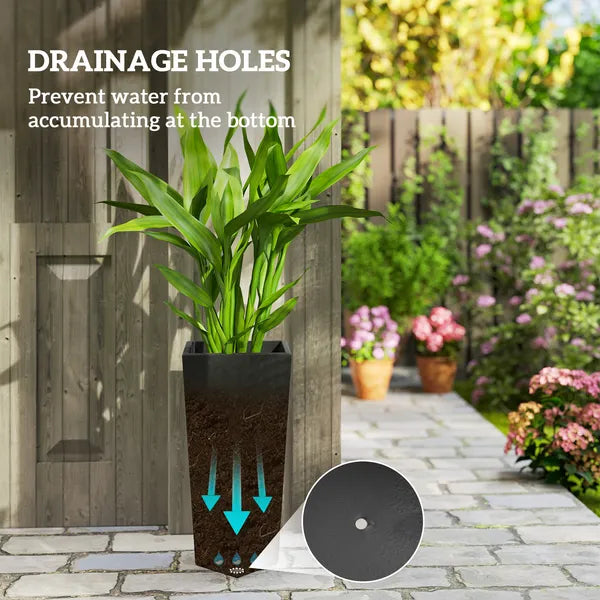 Indoor Outdoor Planters Set of 3 MgO Tall Planters Stackable Flower Pots with Drainage Holes for Garden Balcony Black - product image 5