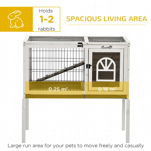 Indoor Rabbit Hutch Wooden Guinea Pig Cage with Tray Lockable Doors Coffee - product image 4
