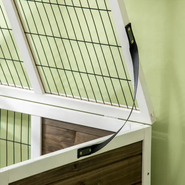 Indoor Rabbit Hutch Wooden Guinea Pig Cage with Tray Lockable Doors Coffee - product image 8
