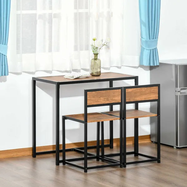 HOMCOM Industrial Dining Table Set for 2 Compact Kitchen Table and Chairs Rustic Brown for Small Spaces - product image 10