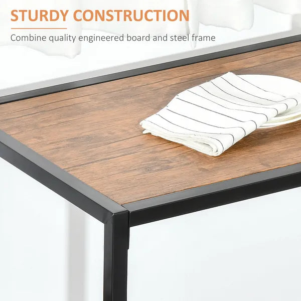 HOMCOM Industrial Dining Table Set for 2 Compact Kitchen Table and Chairs Rustic Brown for Small Spaces - product image 6