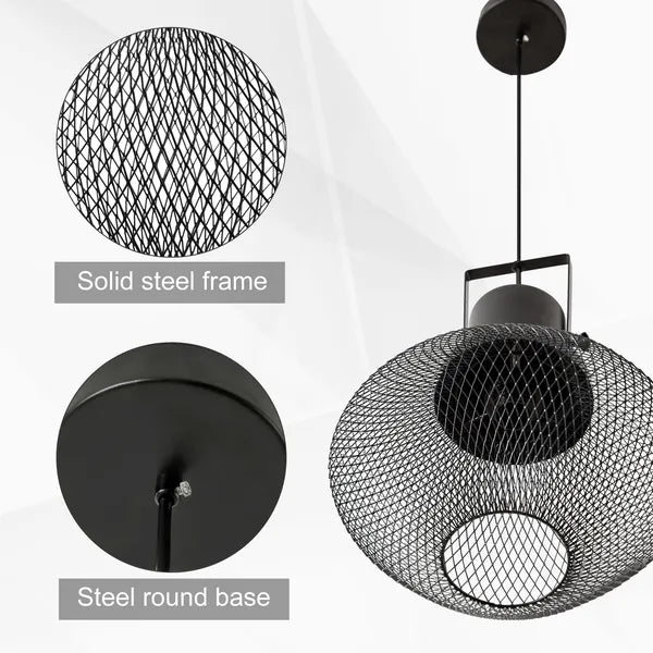 Industrial Pendant Light Fixtures with Adjustable Hanging Chain, Black - product image 6