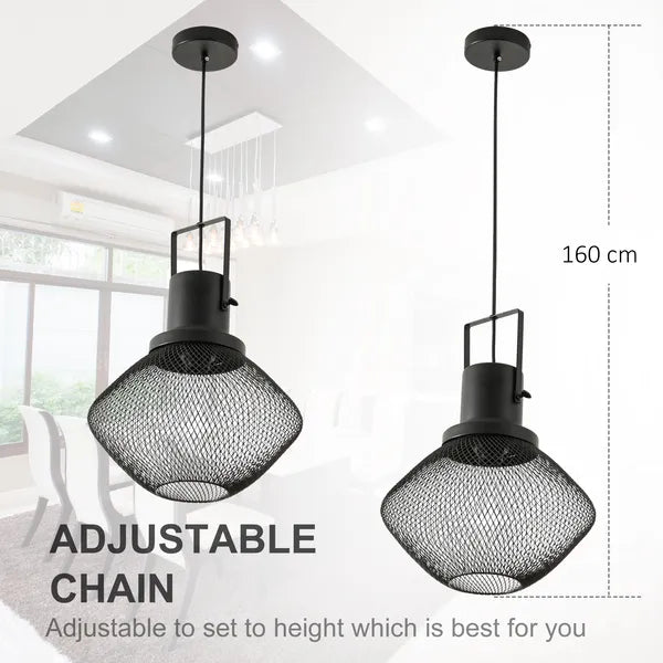 Industrial Pendant Light Fixtures with Adjustable Hanging Chain, Black - product image 4