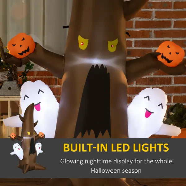 Inflatable Halloween Ghost Tree Smiling Ghost Pumpkins 5ft LED Outdoor Decor Lawn Garden Party - product image 6