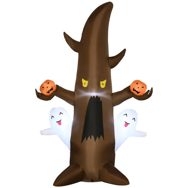 Inflatable Halloween Ghost Tree Smiling Ghost Pumpkins 5ft LED Outdoor Decor Lawn Garden Party - product image 1