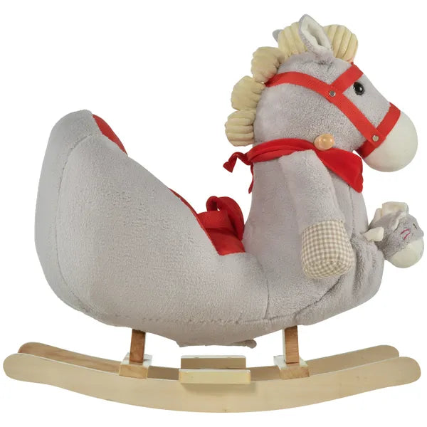 Qaba Interactive Kids Rocking Horse Toy, Gray with Cradlesong and Hand Puppet, for 18-36 Months - product image 11