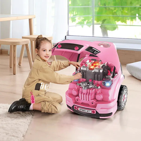 Qaba Interactive Mechanic Kids Truck Engine Toy Set for Creative Play, 61-Piece Car Service Workshop - product image 2