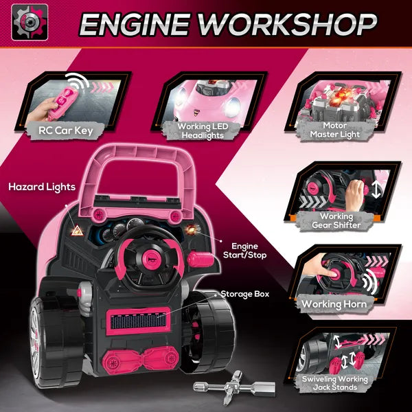 Qaba Interactive Mechanic Kids Truck Engine Toy Set for Creative Play, 61-Piece Car Service Workshop - product image 6