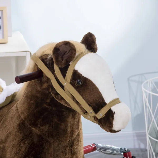 Interactive Spring Rocking Horse Dark Brown Realistic Sounds for Kids 5-12 Years - product image 9