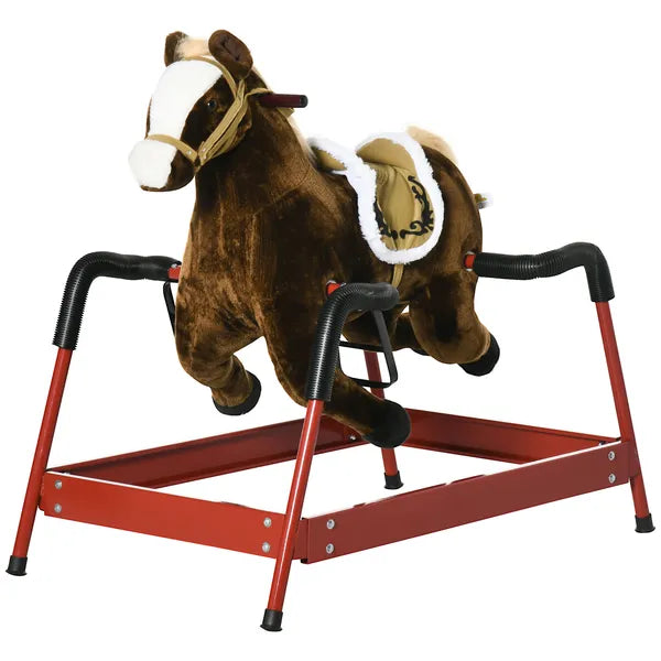 Interactive Spring Rocking Horse Dark Brown Realistic Sounds for Kids 5-12 Years - product image 11