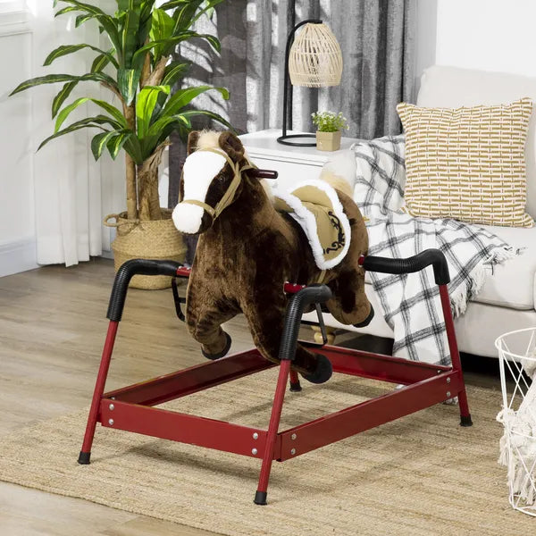 Interactive Spring Rocking Horse Dark Brown Realistic Sounds for Kids 5-12 Years - product image 10
