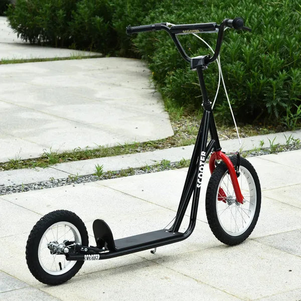 Kick Scooter with Adjustable Handlebar, Teens Ride On Toy with Front and Rear Dual Brakes Inflatable Wheels, For 5+, Black - product image 16